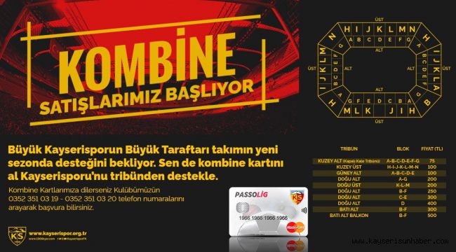 Kayserispor'da kombine bilet fiyatları açıklandı