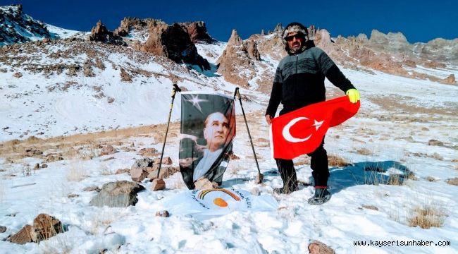 Atatürk için Erciyes Dağı'na tırmandılar
