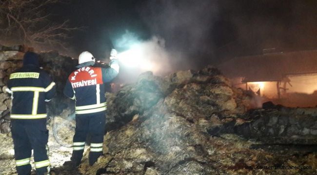 Saman balyası yangını paniğe neden oldu