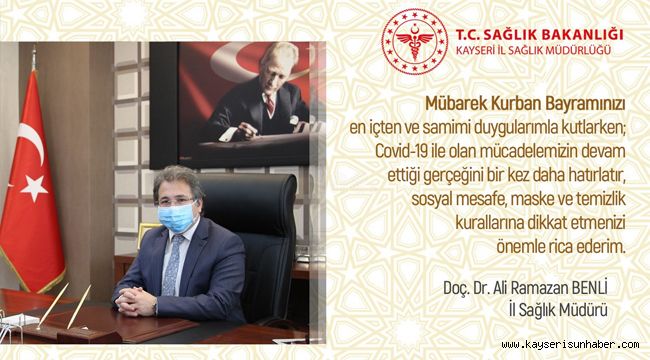 İl Sağlık Müdürü'nden maskeli, Covid-19 uyarılı bayram kutlaması