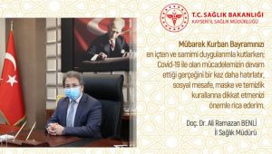 İl Sağlık Müdürü'nden maskeli, Covid-19 uyarılı bayram kutlaması