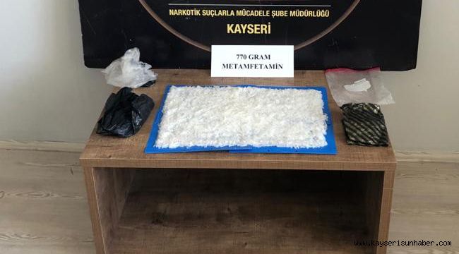 Kayseri'de 770 gram metamfetamin ele geçirildi