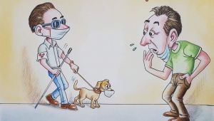 Ünlü ressam Hasan Gürpınar'dan koronavirüs mücadelesine karikatürlü destek