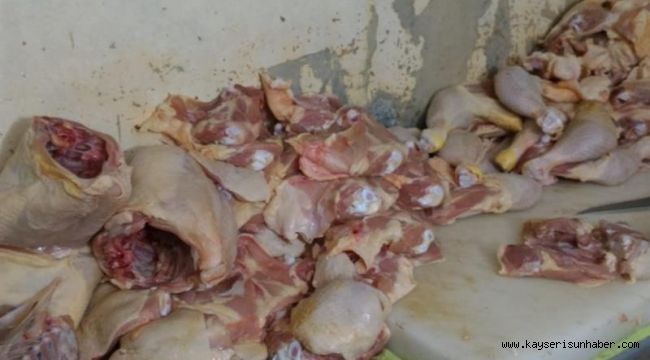 Denetimlerde sağlıksız koşullarda üretilen 150 kilo tavuk imha edildi