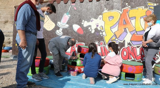 Talas'ta eski otomobil lastikleri kedilere yuva oldu