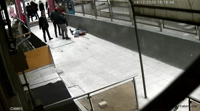 Genç avukatın düştüğü anlar güvenlik kamerasında