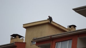 Kendisini çatıdan atmak isteyen şahsı polis ikna etti