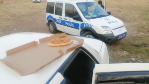 Kayseri'de hırsızların 'pizza' keyfi kısa sürdü