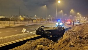 Takla atan araçtan sağ çıktı