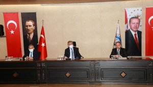 Talas'ta madencilerle toplantı