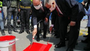 Kayseri'de kırmızı çizgiler çizildi, yaya geçitlerine dikkat çekildi