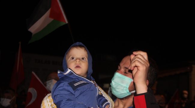 Kayseri'de binlerce kişi Filistin'e destek için toplandı