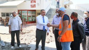 Başkan Cabbar Uzun Çarşı yenileme çalışmalarını yerinde inceledi
