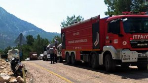 Kayseri OSB'nin 24 ton kapasiteli itfaiye aracı yangın bölgesinde