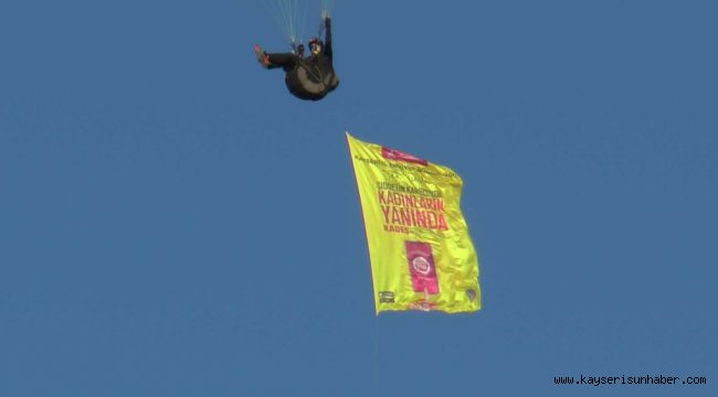 Kadına şiddete 'havadan' farkındalık