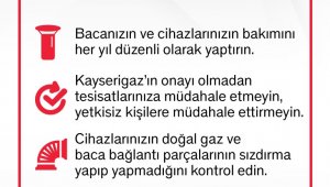 Kayserigaz'dan 'güvenli doğalgaz kullanım' uyarısı