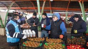 Talas'ta pazar esnafına sıcak çorba