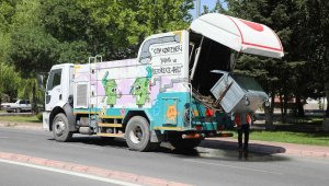 Talas'ta konteynerler anında yıkanıyor