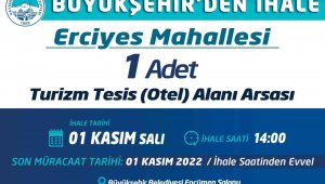 Büyükşehir Erciyes'te otel arsası satacak