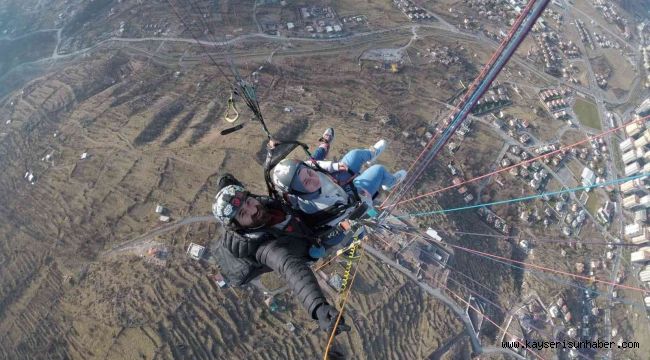 Engelli vatandaşlar Kayseri'yi havadan izledi