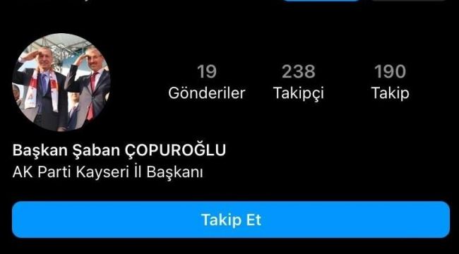 Çopuroğlu'ndan "sahte hesap" uyarısı