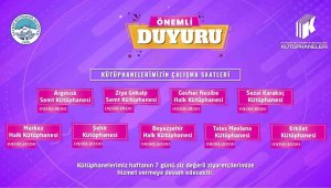 Büyükşehir Kütüphaneleri'nde yeni saat düzenlemesi