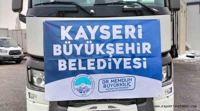 Kayseri Büyükşehir'in deprem bölgesine yardım turu sayısı 40'a ulaştı