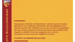 Kayserispor'dan Açıklama: "Kayserispor camiası sonuna kadar devletinin ve milletinin yanındadır"