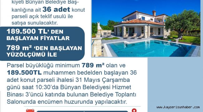 Yeşil Bünyan'da konut parseli fırsatı