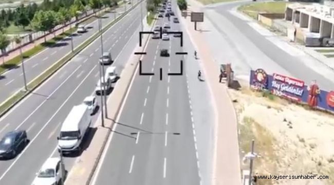 Kayseri polisinden dron destekli trafik denetimi