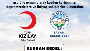 Talas'ta Belediye-Kızılay kurban işbirliği