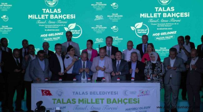 Talas'ın 100 bin metrekarelik Millet Bahçesi'nin temeli atıldı