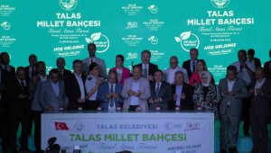 Talas'ın 100 bin metrekarelik Millet Bahçesi'nin temeli atıldı