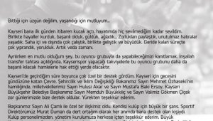 Kayserispor Teknik Direktörü Çağdaş Atan, sosyal medya hesabından yaptığı açıklamayla sarı-kırmızılı takımdaki görevinden istifa ettiğini duyurdu.