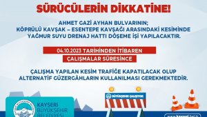 Büyükşehir'den 10 milyon TL'lik yağmur suyu drenaj hattı