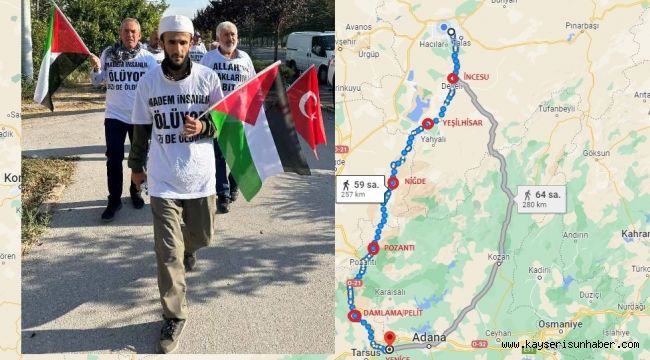 "Filistin" kafilesinin yürüyüşü sürüyor