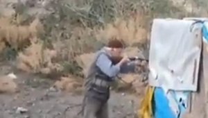 Yolun ortasında 2 köpeği vurdu