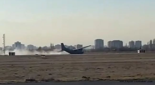 Acil iniş yapan eğitim uçağının iniş görüntüleri ortaya çıktı