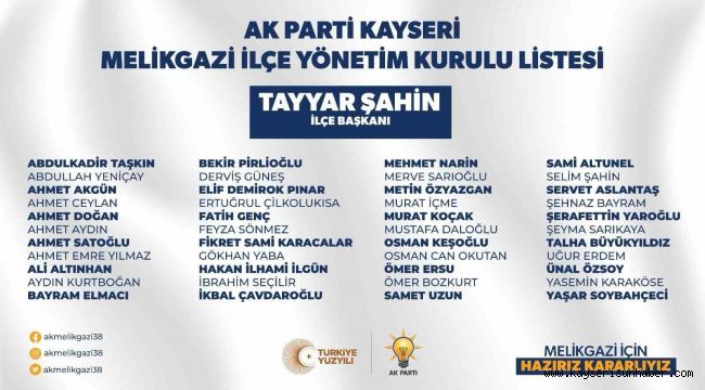AK Parti Melikgazi'de yönetim belirlendi