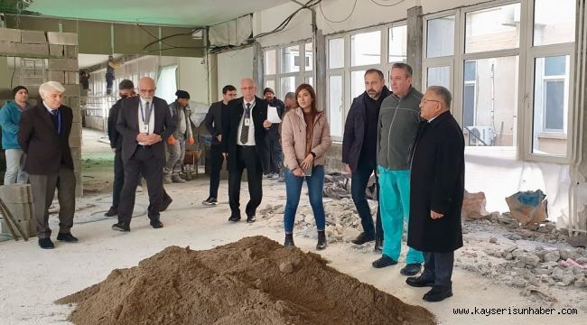 Başkan Büyükkılıç, Üniversite Hastanesi'nde başlatılan çalışmaları inceledi