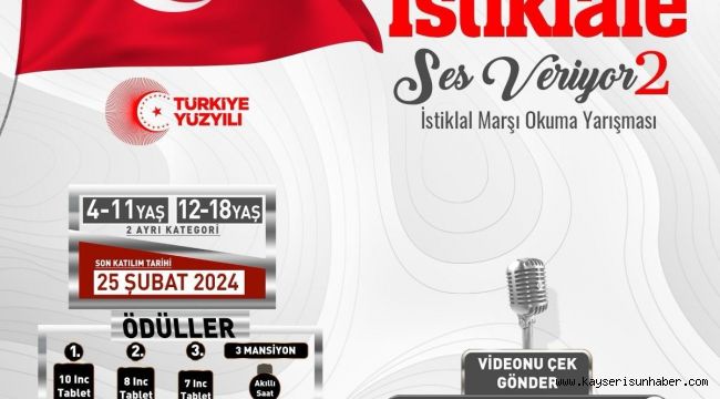 Büyükşehir KAYMEK'ten 2'nci İstiklal Marşı Okuma Yarışması