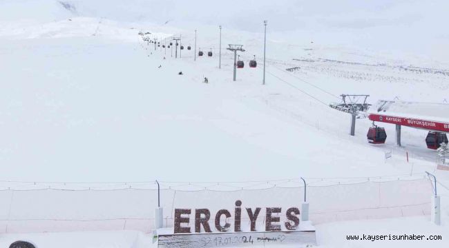 Erciyes'te kar kalınlığı 110 santimetreye ulaştı