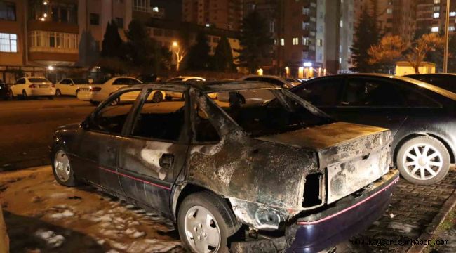 Park halindeki otomobil cayır cayır yandı