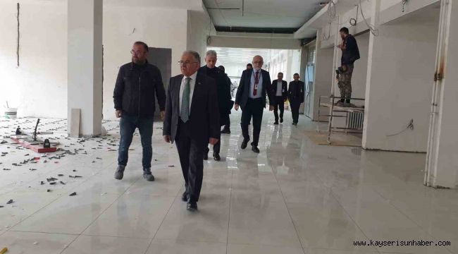 Başkan Büyükkılıç ERÜ Hastanesi yenileme çalışmalarını inceledi