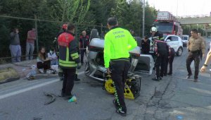 Kontrolden çıkan otomobil takla attı: 2'si ağır 4 yaralı