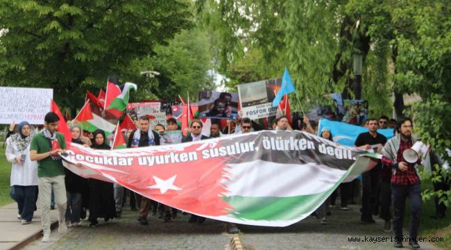 AGÜ, Filistin'e destek yürüyüşü düzenledi