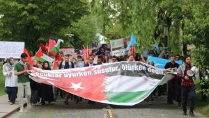 AGÜ, Filistin'e destek yürüyüşü düzenledi