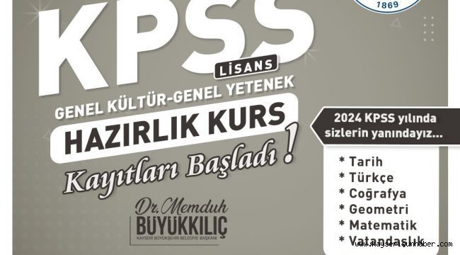 Büyükşehir KAYMEK UZEM'de KPSS kurs kayıtları başladı