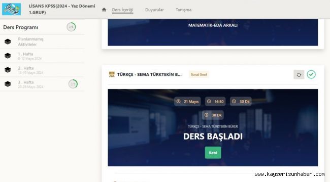 Büyükşehir KAYMEK UZEM'de KPSS lisans ücretsiz online derslerine yoğun ilgi