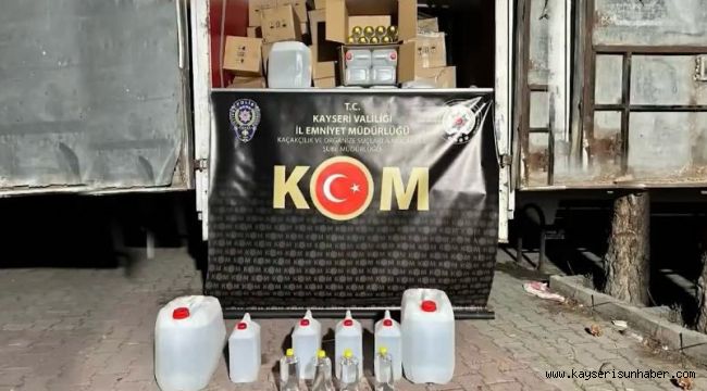 Kayseri'de 3 bin 848 litre kaçak etil alkol ele geçirildi